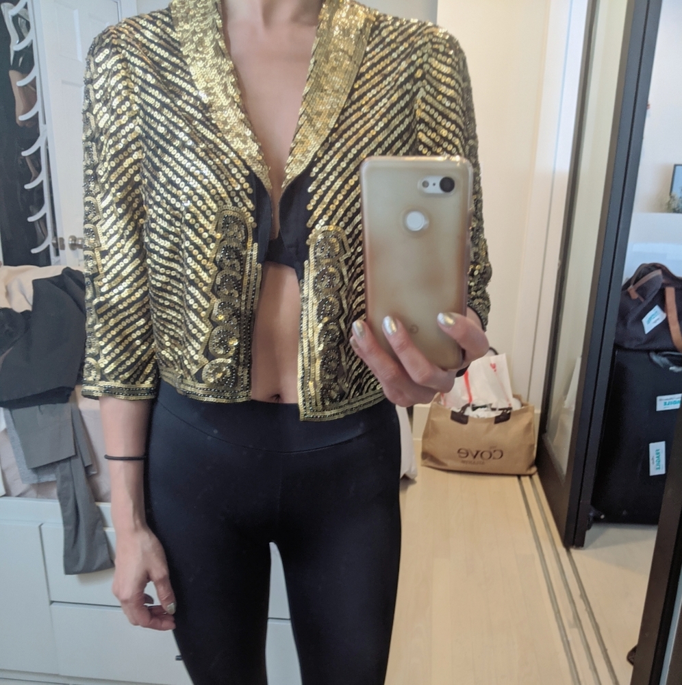 Bcbgmaxazria - Sequin Evening Blazer/Shell Top - image 6